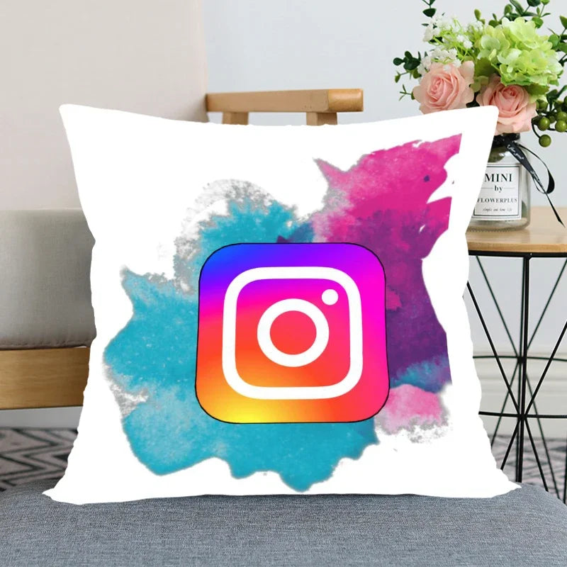 Axyaa Satin Soft Pillowcase for Home Decor 45x45cm Square Zipper Pillow Cover