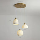 Axyaa Bule Ceramic LED Pendant Lamp Modern Nordic Hanging Light for Bedroom & Restaurant