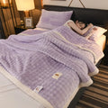 Axyaa Imitation Rabbit Velvet Plush Blanket - Super Soft Solid Color Sofa Blanket