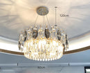 Axyaa Crystal Chandelier Stair Pendant Living Room Lighting