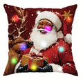 Axyaa Black Santa Claus LED Light Pillowcase for Merry Christmas Party Home Decor