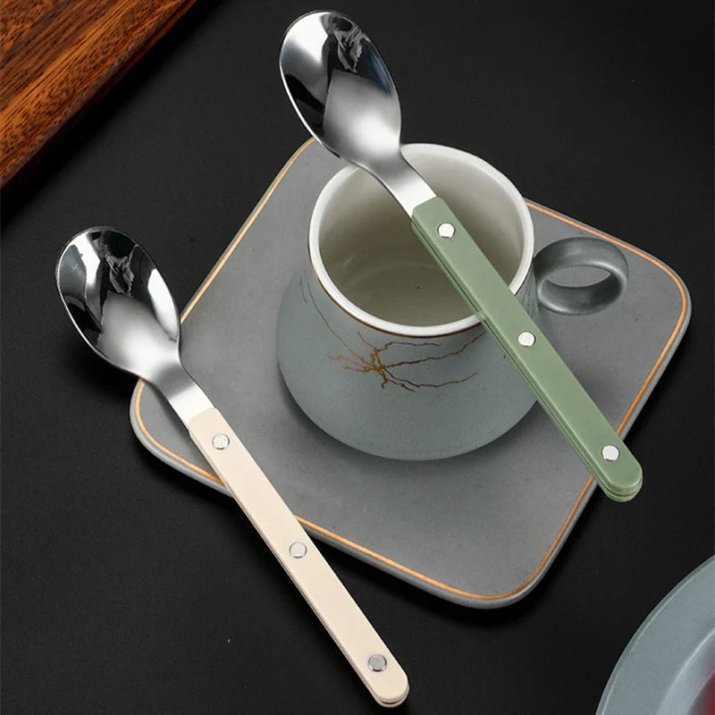 Axyaa Stainless Steel Cutlery Set with ABS Handle - 5pcs Flatware Set