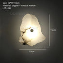 Marble LED Wall Lamp Copper Luxury Sconce by Axyaa