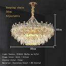 Axyaa Clear Crystal Chandeliers - Modern Luxury E14 LED Pendant Lamp for Home Decoration