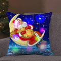 Axyaa LED Retro Santa Christmas Lights Pillowcase Home Decor 45x45