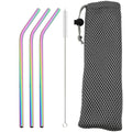 Axyaa Stainless Steel Straw Set with Bag - Eco-Friendly Reusable Bar Accessories