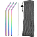 Axyaa Stainless Steel Straw Set with Bag - Eco-Friendly Reusable Bar Accessories