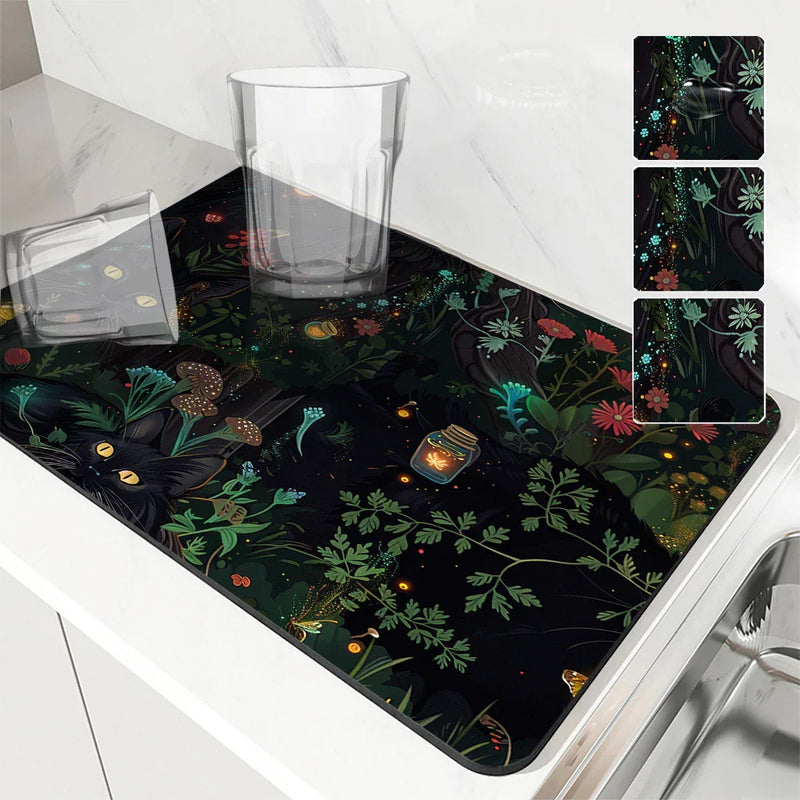 Axyaa Absorbent Drying Mat for Kitchen Plants Flowers Cup Table Decoration