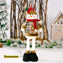 Axyaa Christmas Snowflake Santa Claus Elk Plaid Cloth Doll Ornament Navidad Noel