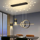 Axyaa Modern Black LED Pendant Chandelier for Living Dining Kitchen Desks