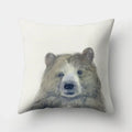 Axyaa Minimalist Spring Tree Landscape Pillow Cover - Bear Penguin Cartoon Animal Pillowcase