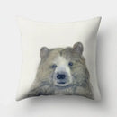 Axyaa Minimalist Spring Tree Landscape Pillow Cover - Bear Penguin Cartoon Animal Pillowcase