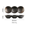 Axyaa Ceramic Three Grid Plate Set - Restaurant Snack Sushi Appetizer Seasoning Molecular Cuisine
