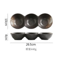 Axyaa Ceramic Three Grid Plate Set - Restaurant Snack Sushi Appetizer Seasoning Molecular Cuisine
