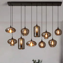 Axyaa Nordic Designer Modern Stairs Smoky Glass Chandeliers Ceiling Light LED