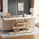 Axyaa Gold 4-Tier Console Table with Storage Shelf - Modern Sofa Entryway Accent