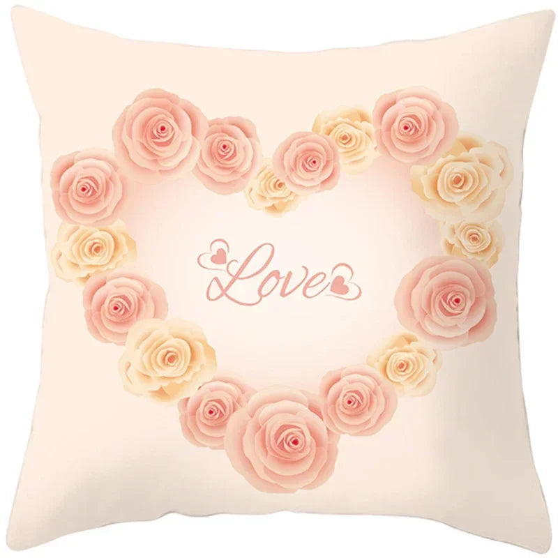 Axyaa Valentine's Day Parchment Pillow Set for Home Sofa, Square Pillowcase