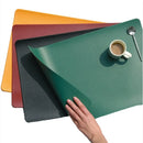 Axyaa PU Leather Square Placemats Set of 4 Double-Sided Washable Table Mats