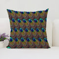 Axyaa Peacock Feathers Cushion Cover Set for Bed and Sofa