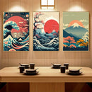 Axyaa Japanese Nature Landscape Canvas Wall Art Prints for Home Decor