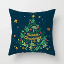 Axyaa Festive Green Christmas Polyester Bedspread Set