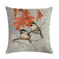Axyaa Retro Bird Branch Linen Pillow Cover for Home Decor and Comfort