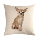 Axyaa Pug Pet Dog Pattern Cotton Linen Throw Pillow Cover for Home Decor