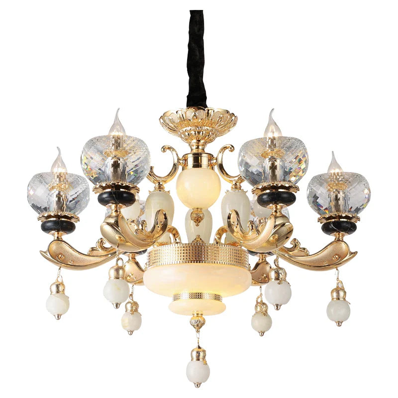 Axyaa European Crystal Chandelier for Living Room, Bedroom, Dining Room