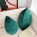 Axyaa Leaf Shaped Pillows: Christmas Green Nordic Style Decor for Living Room & Headboard.