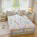 Axyaa Silk Printing Latex Mattress Set - Summer Cool Breathable Mesh - 3-Piece