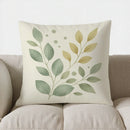 Axyaa Elegant Leaf & Dots Throw Pillow Cover