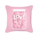 Axyaa Happy Valentine's Day Pink Pillowcase - Cute Square Cushion Cover