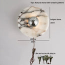 Axyaa Round Stone Shade LED Wall Lamp for Luxurious Living Room