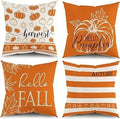 Axyaa Buffalo Check Print Linen Pillow Cover 45x45 for Fall Thanksgiving Decor