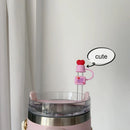 Axyaa Silicone Heart Straw Cap for Stanley Cup 40 oz Tumbler