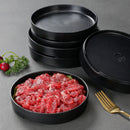 Axyaa Melamine Black Dinner Plate Set - Thick Sushi Pans, Imitation Porcelain Tray