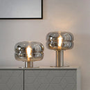 Axyaa Smoke Grey Small Table Lamp for Cozy Home Decor