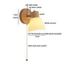 Axyaa Ceramic Wood LED Wall Light Interior Fixture for Living Room Kitchen