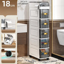 Axyaa Narrow Storage Cabinet: Multi-Tier Slim Organizer for Bathroom/Living Room