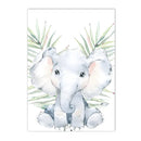Axyaa Jungle Animal Nursery Canvas Print with Custom Name - Kids Room Wall Art