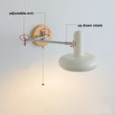 Axyaa LED Wall Sconce Light Rotate Pull Chain Switch Wood Base Bedside Lamp