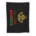 Axyaa Moroccan Flag Knitted Flannel Throw Blanket for Travel, Bedroom & Outdoors