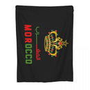 Axyaa Moroccan Flag Knitted Flannel Throw Blanket for Travel, Bedroom & Outdoors