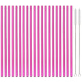 Axyaa Stainless Steel Reusable Straw Set - 20pcs High Quality Metal Straws