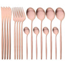 Axyaa Luxury Matte Stainless Steel Cutlery Set - 16 Piece Kitchen Tableware Silverware Set