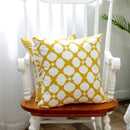 Axyaa Yellow Geometric Floral Embroidered Cushion Cover - 45x45cm