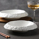 Axyaa Rock Pattern Shell High-End Ceramics Plate Set for Elegant Dining