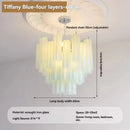 Axyaa Glass Art Pendant Light - White Pink Modern French Design for Home Decor