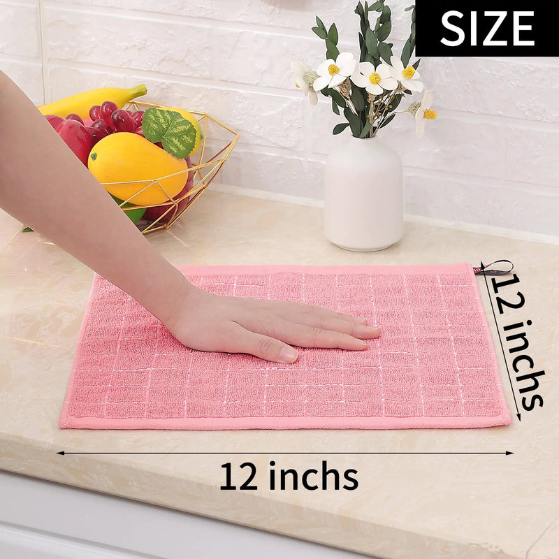 Axyaa Super Absorbent Cotton Kitchen Towel Set for Home Cleaning and Drying