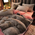 Axyaa King Milk Velvet Bedding Set - Ultra-thick, Skin-friendly, Antistatic Quilt Cover
